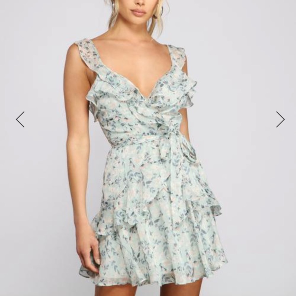 Floral Chiffon Ruffle Skater